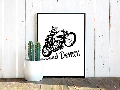 Speed Demon Biker Poster bike rider biker clipart demon design helmet illustration motobike motorbike motorbike rider motorcycle motorcycle racer speed vector