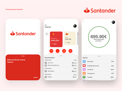 Santander app banking design ui ux