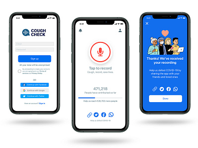 Cough Check second iteration ai illustration logo medical product design ui ux