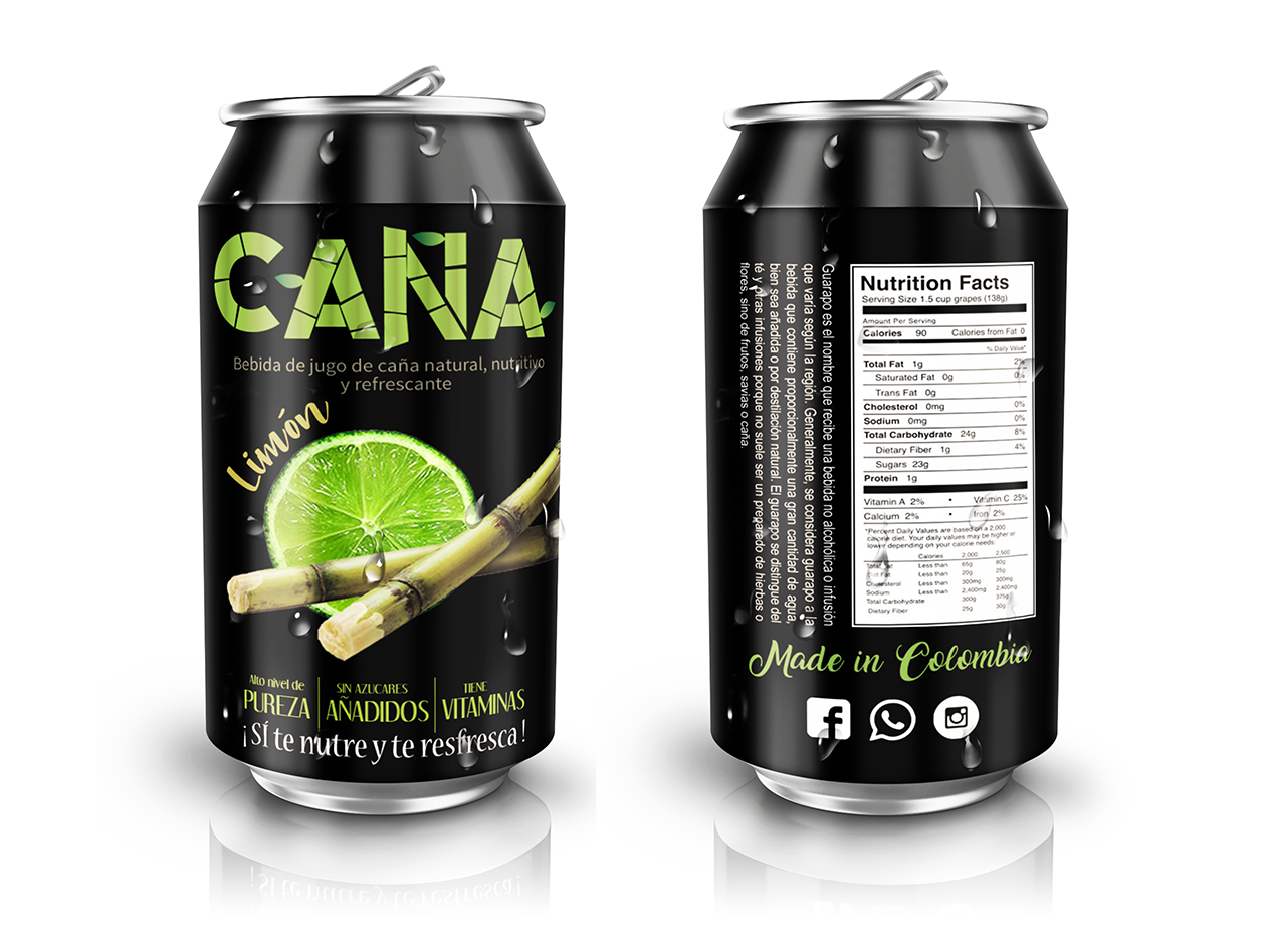 Sugar Cane juice Can Packaging by Diana Barrera on Dribbble