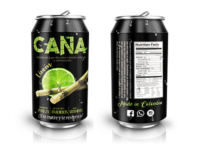 Sugar Cane juice - Can Packaging branding design empaque illustration logo package design package mockup packagedesign photoshop