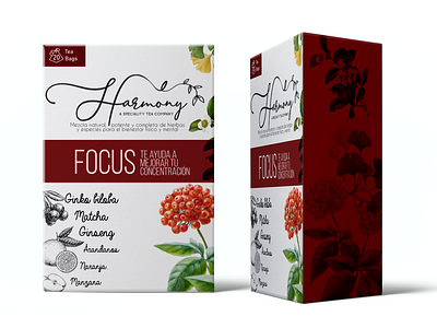 Harmony tea - box packaging branding design empaque illustration logo package design package mockup packagedesign photoshop