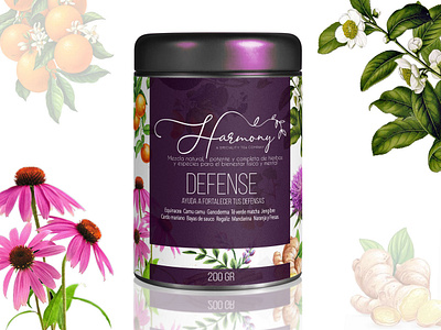 Harmony tea - can packaging branding canpackaging design empaque illustration package package design package mockup packagedesign packaging photoshop