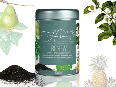 Harmony tea - can packaging branding canpackaging design empaque illustration package design package mockup packagedesign photoshop