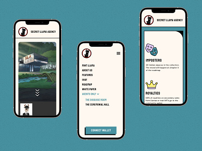 Secret Llama NFT - Responsive Mobile View mobile version nft nft art nft project nft ui nft website responsive responsive website retro retrodesign ui ui design web design website