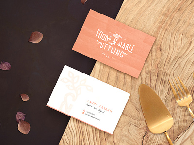 Business Card for Food Stylist branding design identity illustration illustrator lettering logo minimal type typography vector