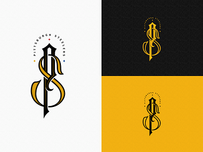 Pittsburgh Steelers - Monogram adobe illustrator adobe photoshop branding goodtype graphic design hand lettering juju lettering logo logotype monogram monogram letter mark monogram logo monograma nfl nfl design pittsburgh steelers texture vector