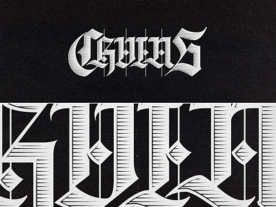 CHVINS - Gothic lettering ai blackletter gothic gothic lettering hand lettering illustration lettering parallel pen ps vector