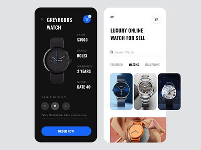 WATCH APP app high end watches ui watch 品牌 商标 应用 设计