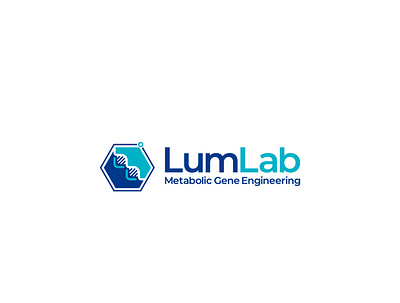 LumLab engineering glucose hexagon l letter l logo negative space science