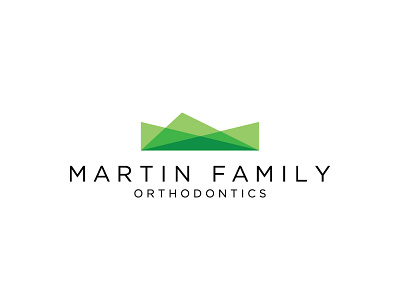 Martin Family Orthodontics Green Logo Text abstract dentist modern mountain