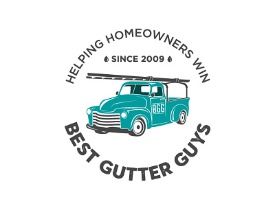 Best Gutter Guys Logo gutter truck vintage water