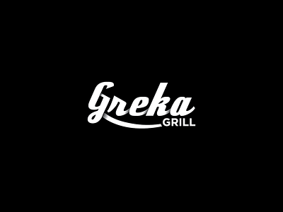 Greka grill design logo restaurant typography vector