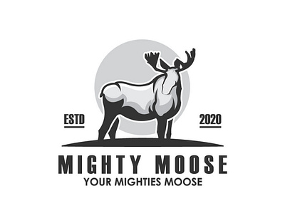 Mighty Moose Logo adobe illustrator animal illustration animal logo branding coreldraw deer deer logo design flat design flat illustration flatdesign illustration logo logodesign moose vector