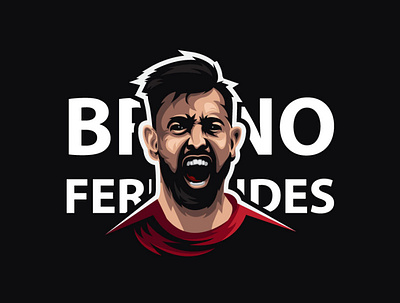 Bruno Fernandes adobe illustrator branding bruno fernandes coreldraw design hairstyle illustration logo manchester united manchesterunited vector