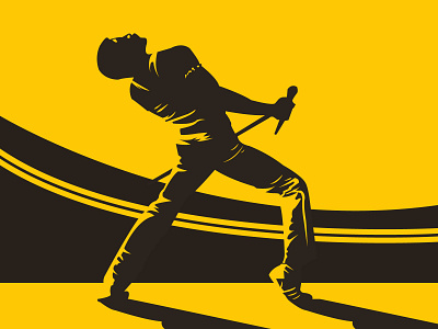 Freddie Mercury adobe illustrator bohemian rhapsody branding coreldraw design illustration logo queen rock vector yellow