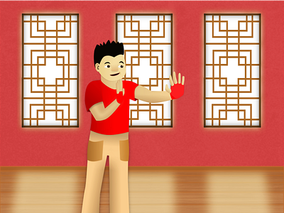 Ming-Sung practice qigong in his studio. 2d animation character characterdesign design graphic design illustration illustrator