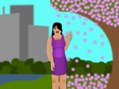 Umeko in a park animation background background design cartoon character character design design environment environmental design illustration illustrator inkscape original character portrait scene scenery vector