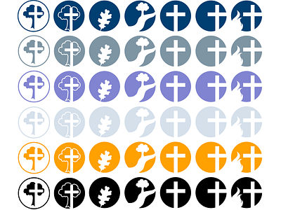 Tree, Flame, and Cross Icons