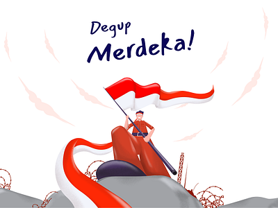 Degup Merdeka - Independence day 75th fisheye hero independece day indonesia merdeka red respect sky white