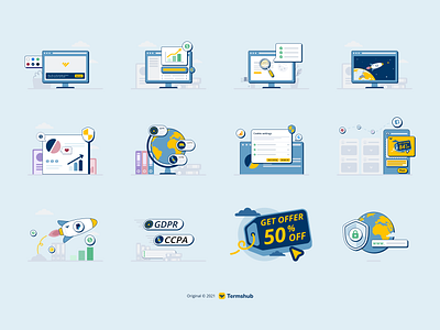 Illustration sets flat illustration vector yellow