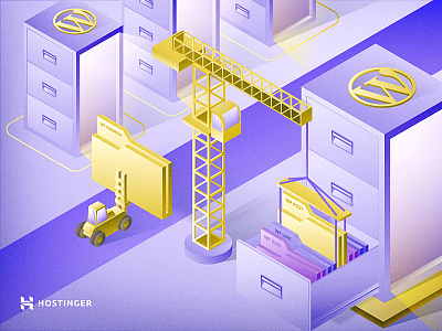 Featured Image - Wordpress Database database illustration isometric illustration wordpress