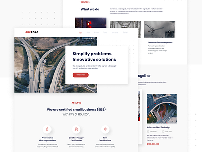 Linkroad Website agency clean consultant cross redesign road roads roadtrip traffic traffic light traffic signal ui website