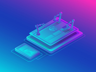 Wordpress page builder design isometric isometric illustration wordpress