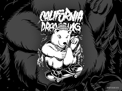 Bear Character Illustration for California Dreaming bear bears branding character design clothing design illustration skateboard streetwear tshirt tshirt design typeface typogaphy vector