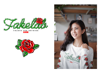Fakelab Clothing Streetwear Typeface Stem and Rose blossom design elite flower font gala gold illustration leaves love passionate precious red rose rose sparkling stems texture vector wedding word
