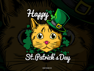 Cat st patrick day t shirt template vector