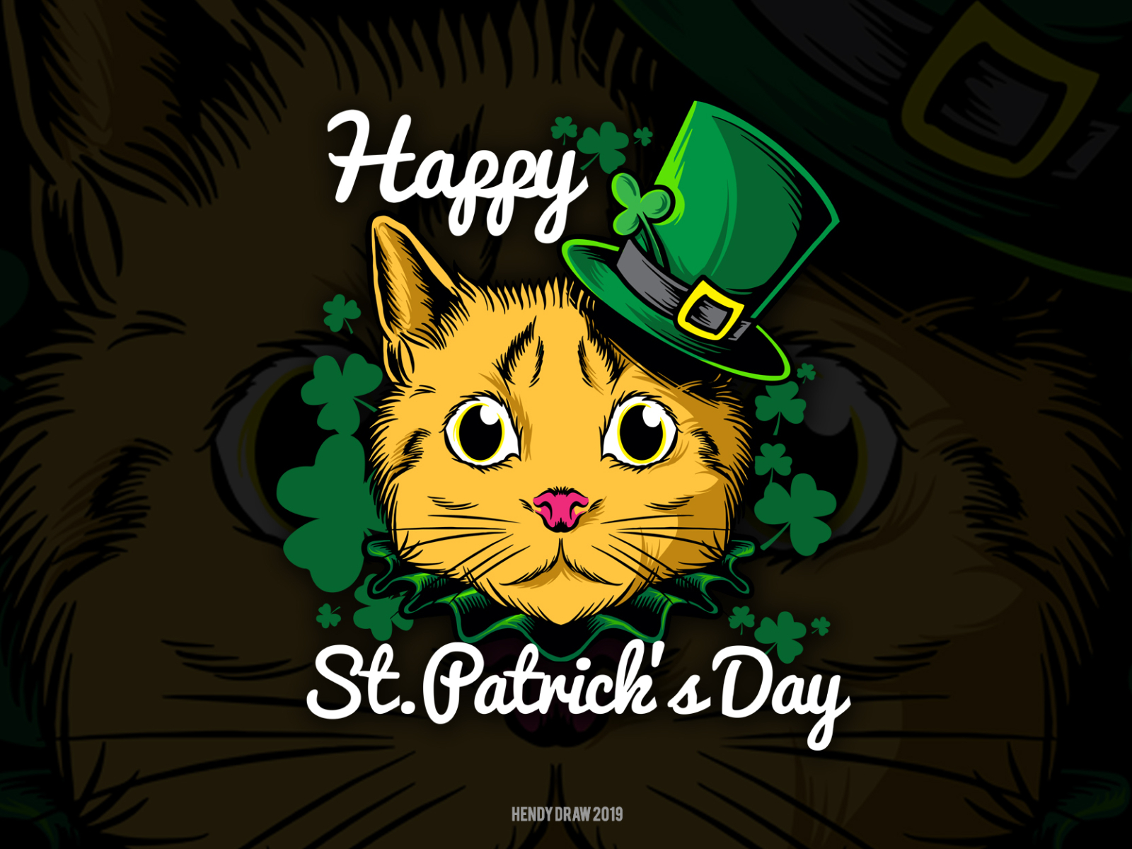 Cat st patrick day t shirt template vector by hendydraw on Dribbble