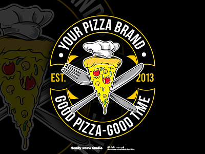 Pizza Badge Template 100% Editable