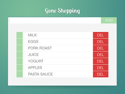 Gone Shopping shopping list web app