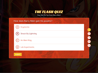 The Flash Quiz web app web design