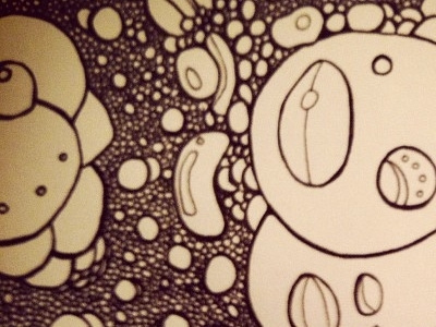 Bubble Sketch Black and White and ink pen