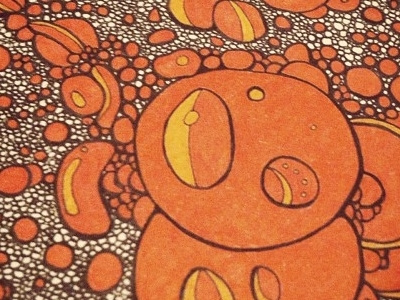 Orange and ink pen