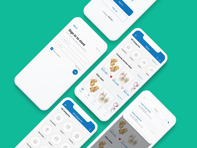 Grocery Mobile App UI Design.