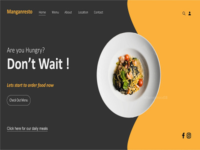 Food homepage design