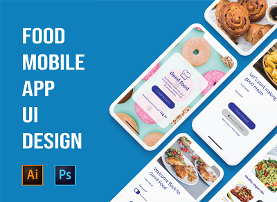 Food Mobile App UI Design. app design ecomerce illustration logo mobile mobile app mobile app design mobile ui ui ui ux ui design uidesign uiux ux vector web