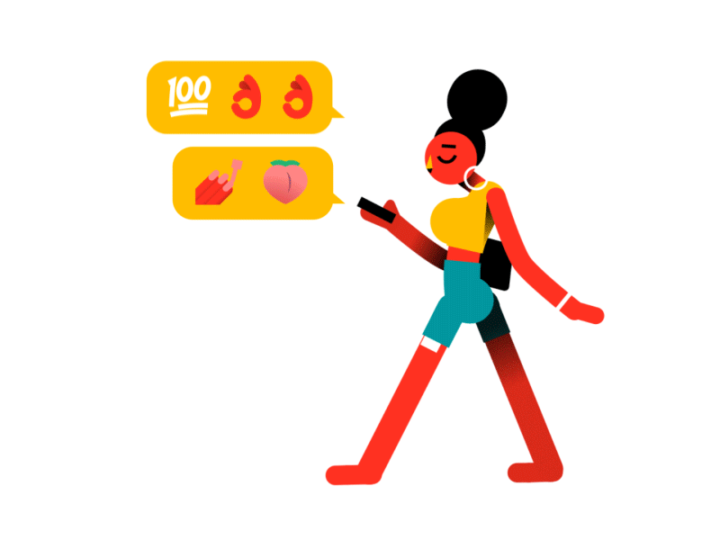 Walkwalkwalkwalk animation character design emoji fun gif illustration loop vector walk cycle