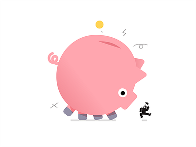 Piggy bank illustration money pig piggy bank scale shock