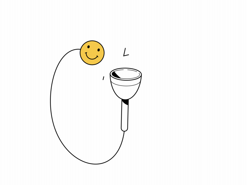 Cup and ball and animation ball cup loop
