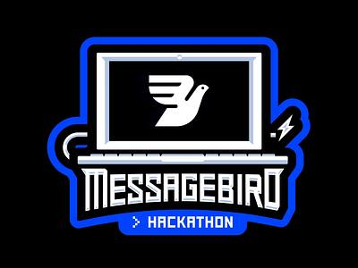 Messagebird Hackathon Logo after effects animation blue developer futuristic gif glitch hackathon hacker hacking halloween illustration logo messagebird motion design pc spooky