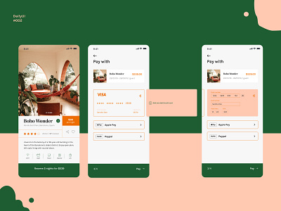 Credit Card Checkout apartment checkout dailyui hotel ui