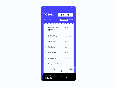 Split bill calculator