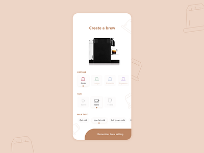 Customise your brew 007 coffee machine customise dailyui setting smart home