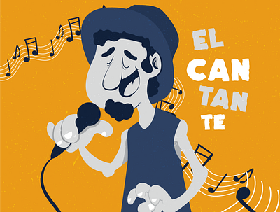 EL CANTANTE cartoon character design illustration vector