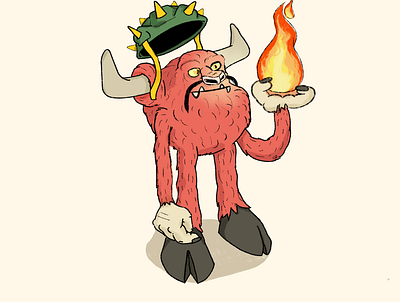 Furry Flame Monster animation branding cartoon character design graphic design illustration logo ui vector