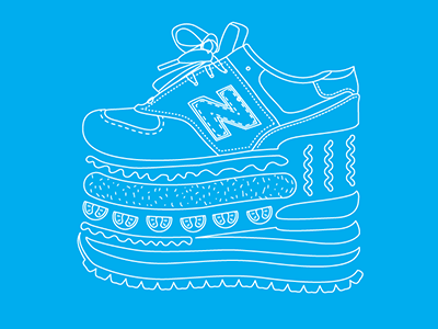 Shoe Sandwich illustration illustrator new baance 574 sandwich shoes sneakers vector